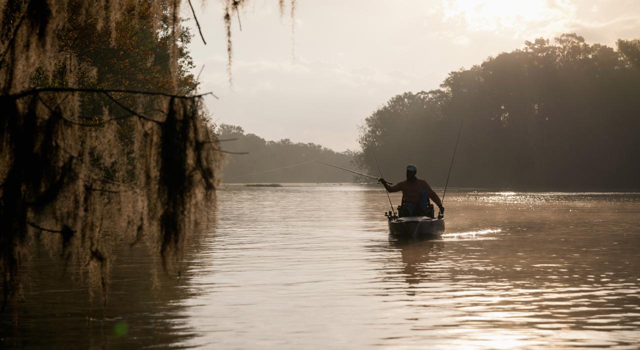 A misty morning fishing excursion on Bayou Black