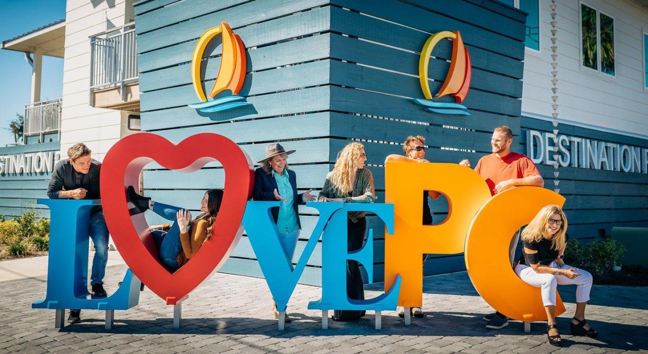 Taking a group photo at the Destination Panama City Visitors Center 