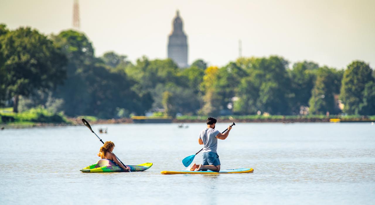 Paddling University Lakes on the campus of Louisiana State University