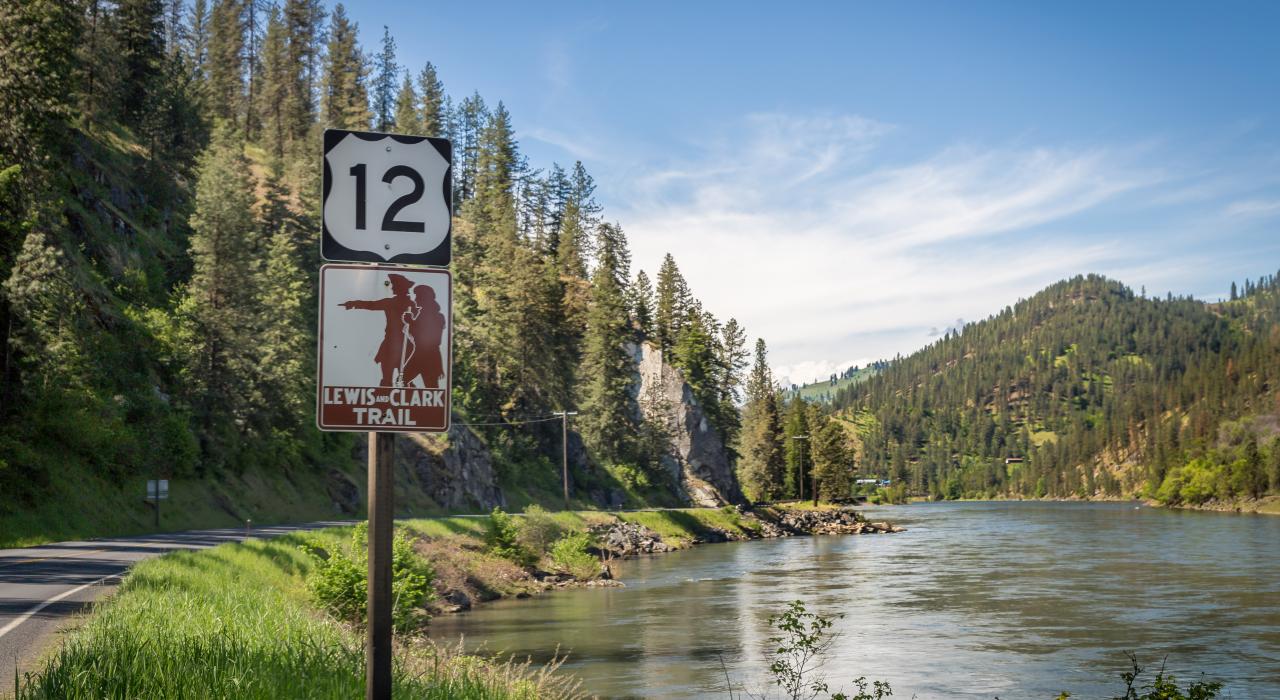The scenic Lewis and Clark Trail on the Northwest Passage Scenic Byway