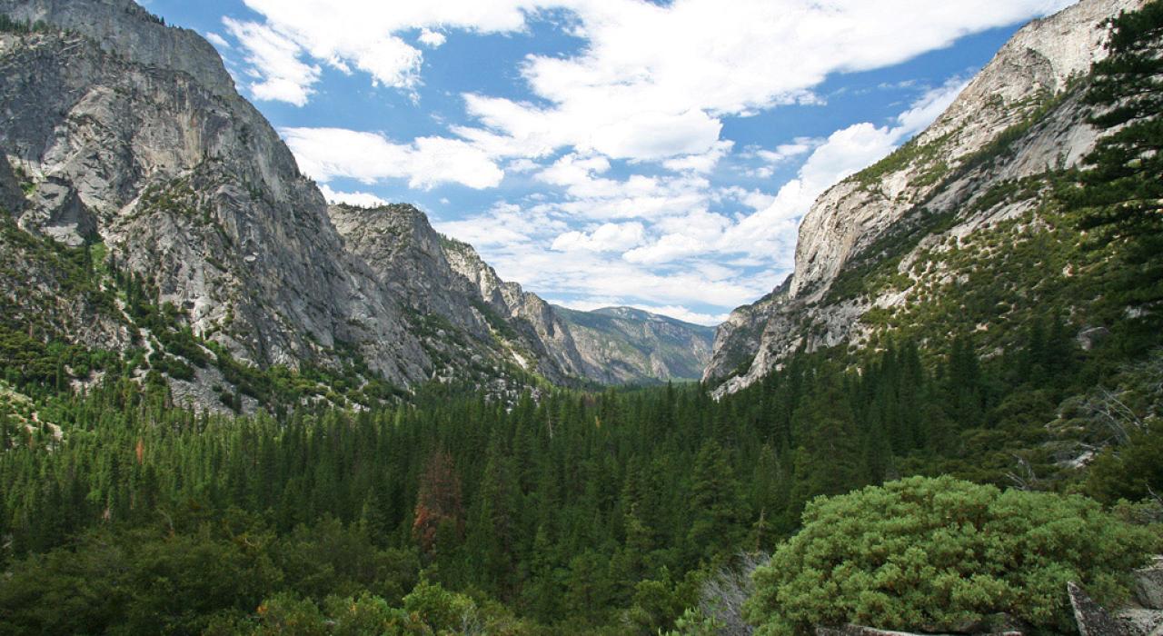 Vue sur Cedar Grove dans le Kings Canyon National Park