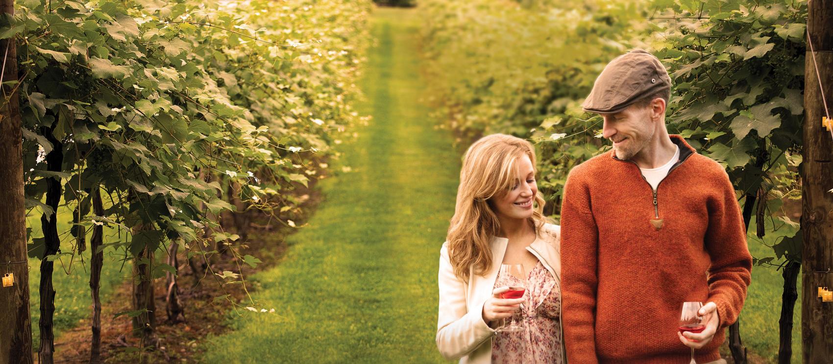 Strolling among the grape vines at Heritage Vineyard Winery in Warsaw