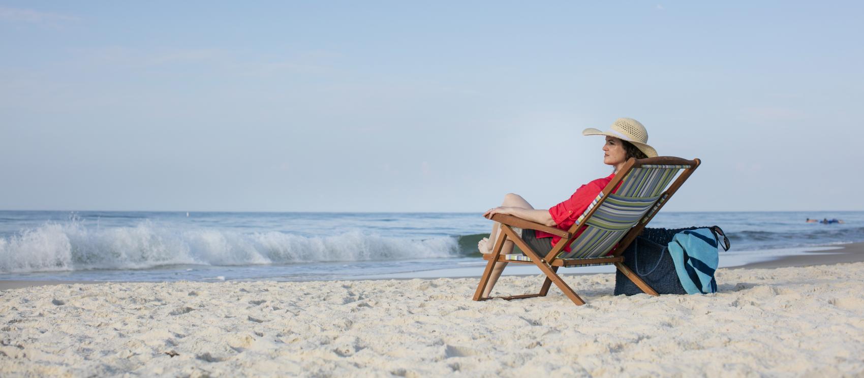 Relaxing in the sun on Orange Beach