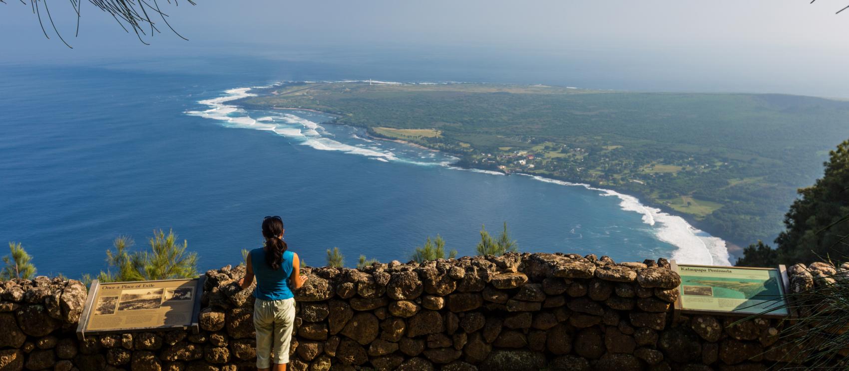 Taking in views of the Kalaupapa Peninsula from Kalaupapa Lookout on Molokaʻi