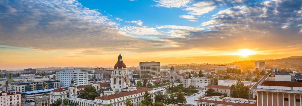 View over the skyline of Pasadena, California