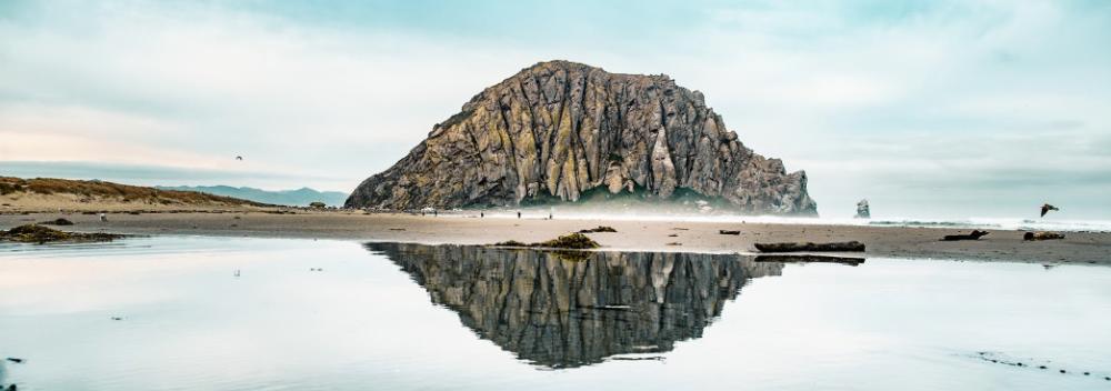 Morro Rock, the ancient volcanic mound in Morro Bay, California